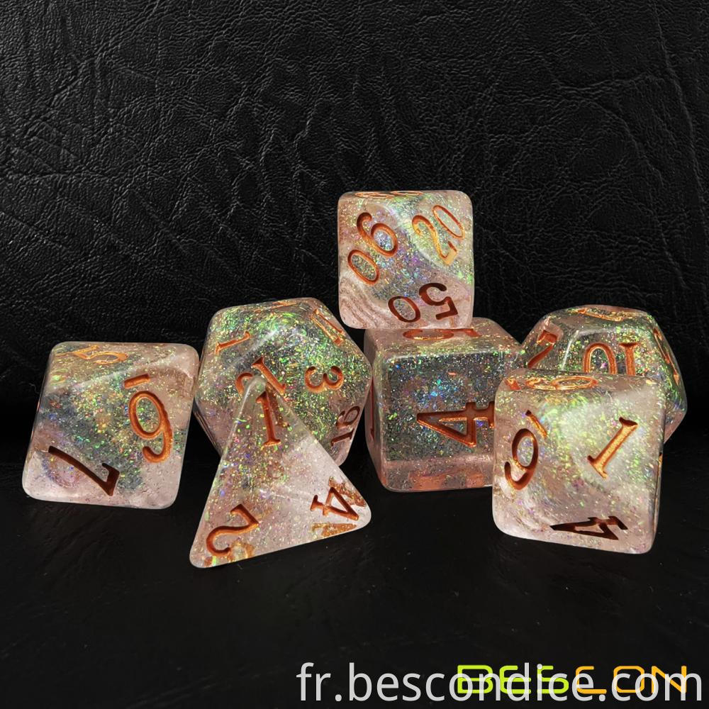 Shimmery Rpg 7 Dice Set Bronze Golden 1